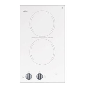 12 in. Radiant Electric Cooktop in White with 2 Elements